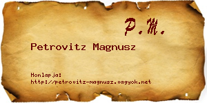 Petrovitz Magnusz névjegykártya